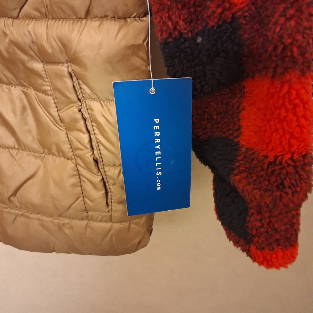 Perry Ellis Red and Brown Kids Puffer Jacket - Picture 3 of 7